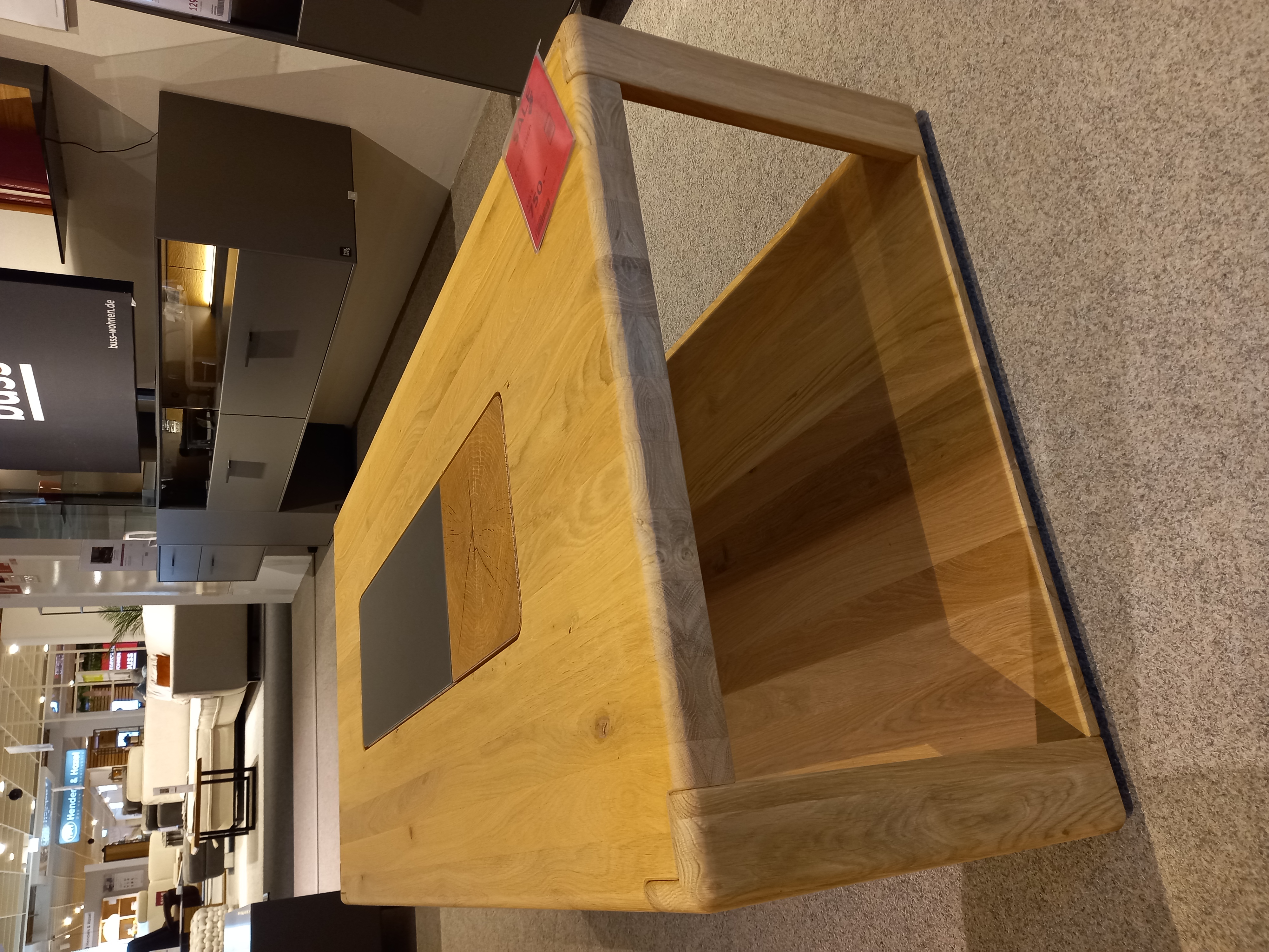 Wöstmann Couchtisch Solento 9500, ca. 130 x 40 x 70 cm in Wildeiche soft gebürstet, Sperrholz, Holz, Innenarchitektur, Hartholz, Mobiliar