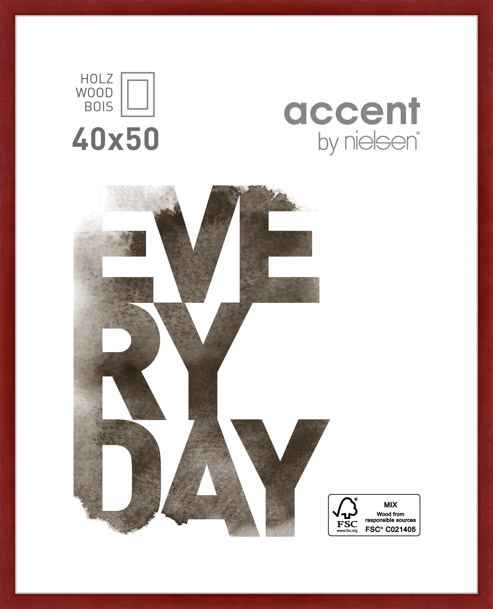 Accent by Nielsen Holz Bilderrahmen Zoom ca. 40x50cm in Farbe Red