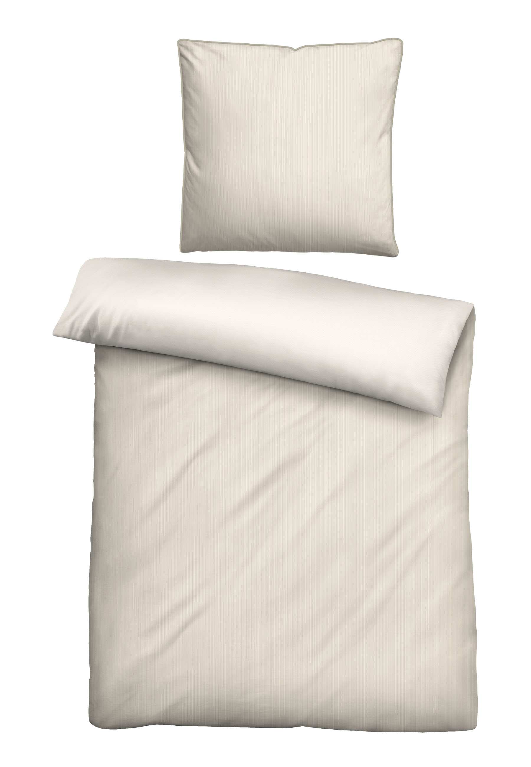 Biberna Mako-Satin-Bettwäsche ca. 155x220cm in Farbe Natur, Kissen, Dekoration für Zuhause, Leinen, Decke