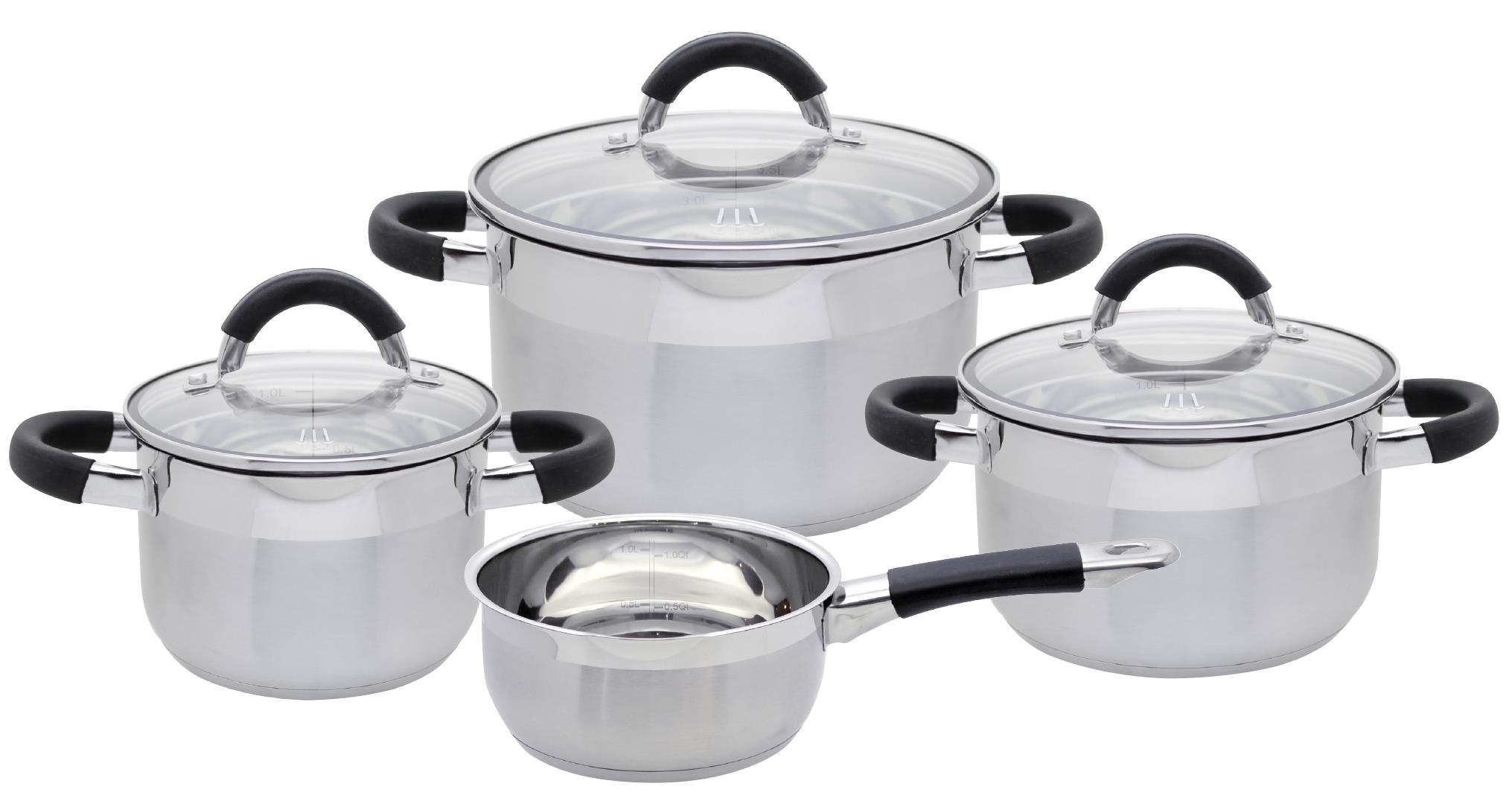 Topfset Black Steam 4 -teilig aus Edelstahl