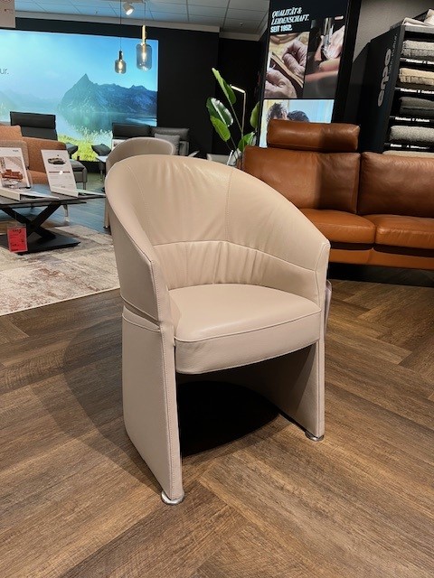 Erpo Sessel ERPO CLASSICS CL128 ca. B600 H820 T640 cm in Leder pearl 190.210 PG:G, Moebel, Stuhl, Couch, Lampe, Person