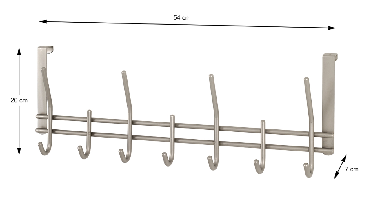 Haku Möbel Türgarderobenleiste  ca. B54 H20 T7 cm in Metall Edelstahloptik, Elektronik, Hardware