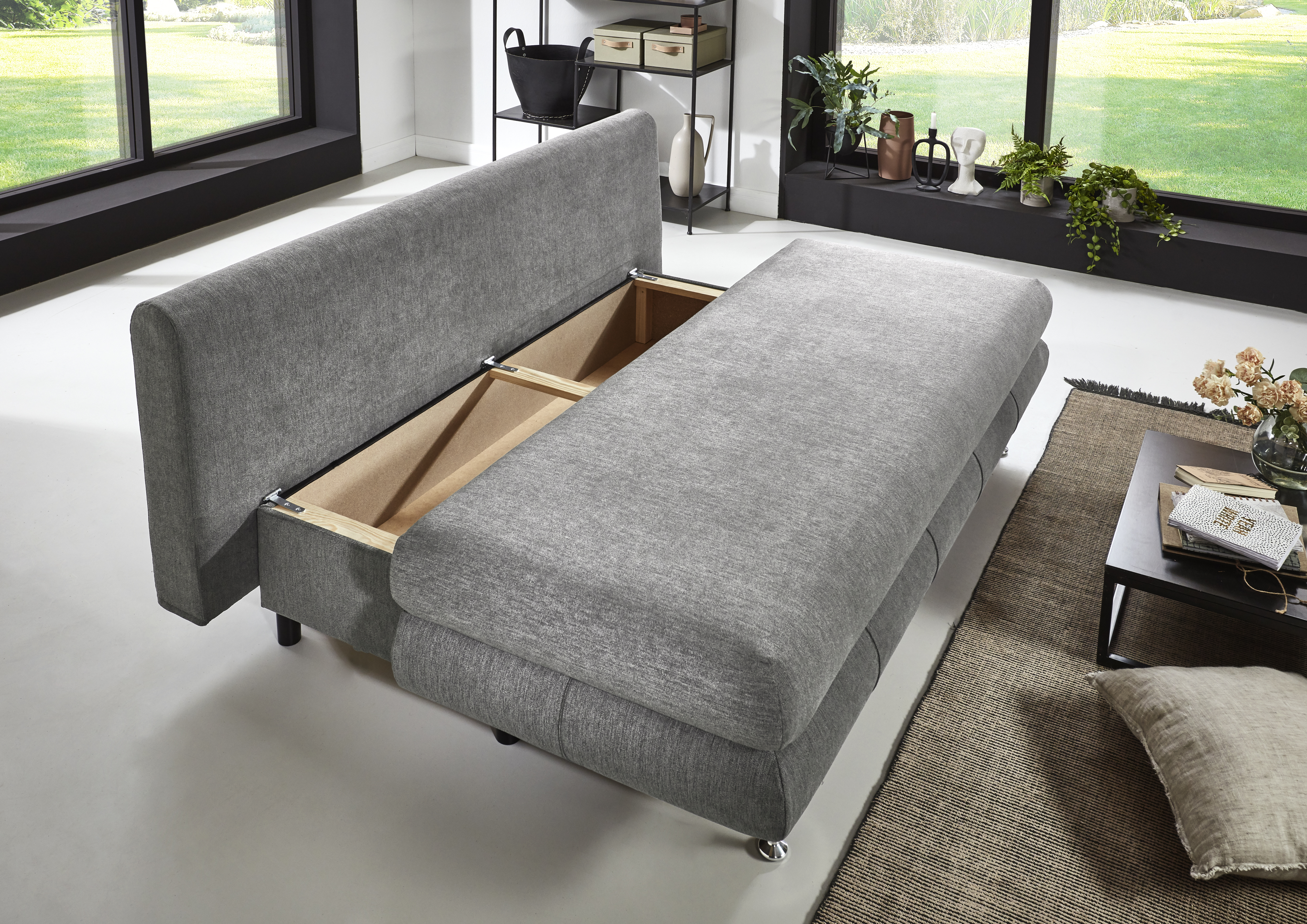 Sun Garden Schlafsofa BENFELD ca. 140x188cm in Stoff grau