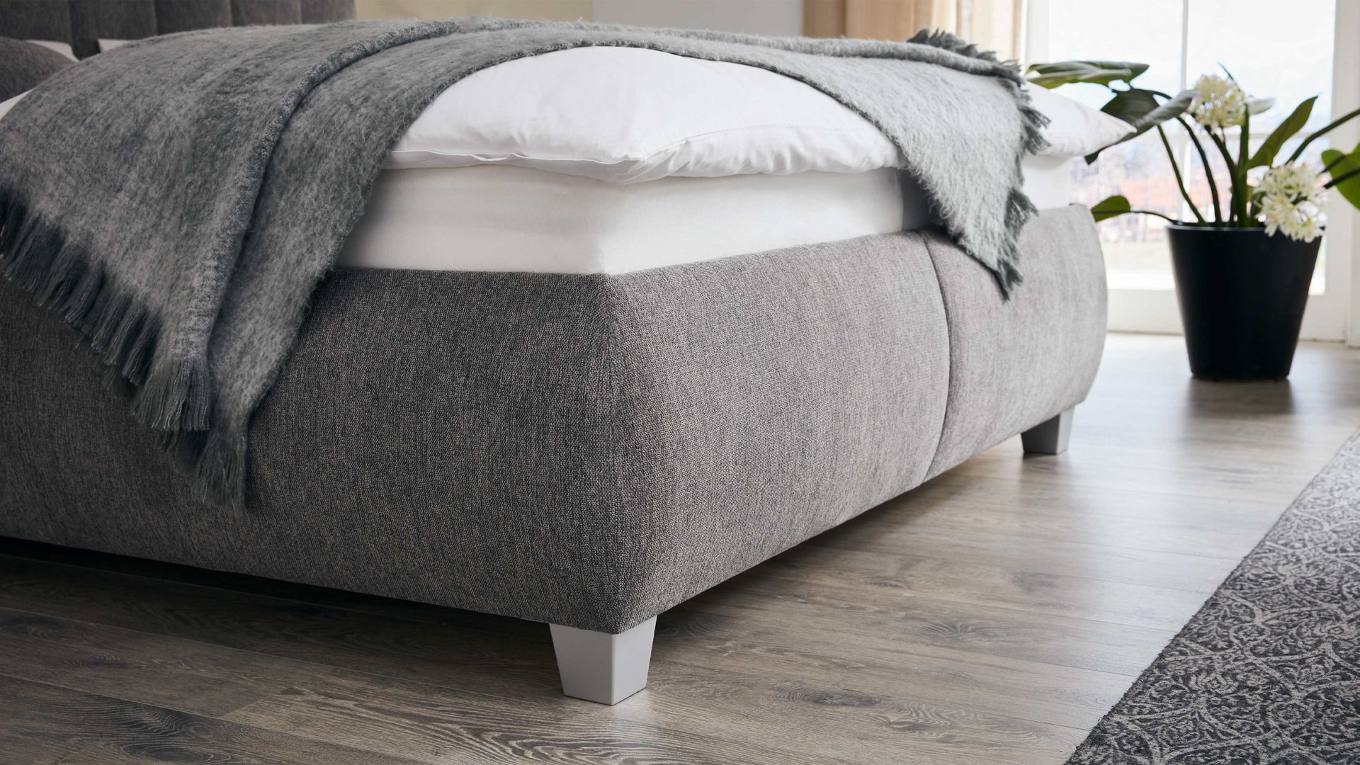 Oschmann Comfortbetten Polsterbett MESSINA ca. 180x200cm in Farbe Brego grau, Moebel