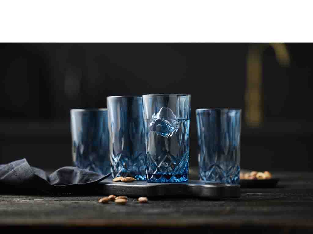 Lyngby Glas Highball 0,38 Liter in Farbe blau