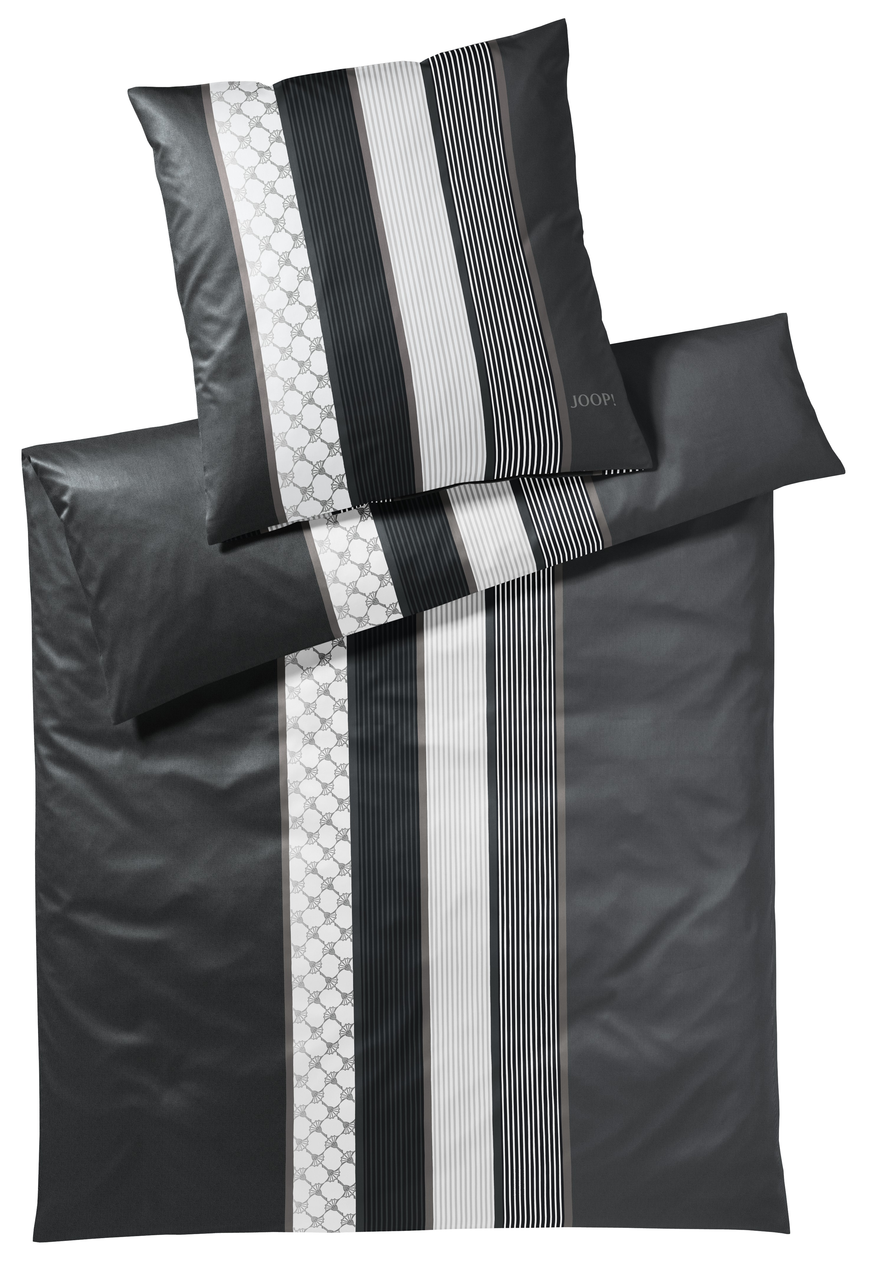 Elegante Bettwäsche Joop! 155x220 cm CORNFLOWER STRIPES 155c220cm in Cornfower Stripes anthrazit