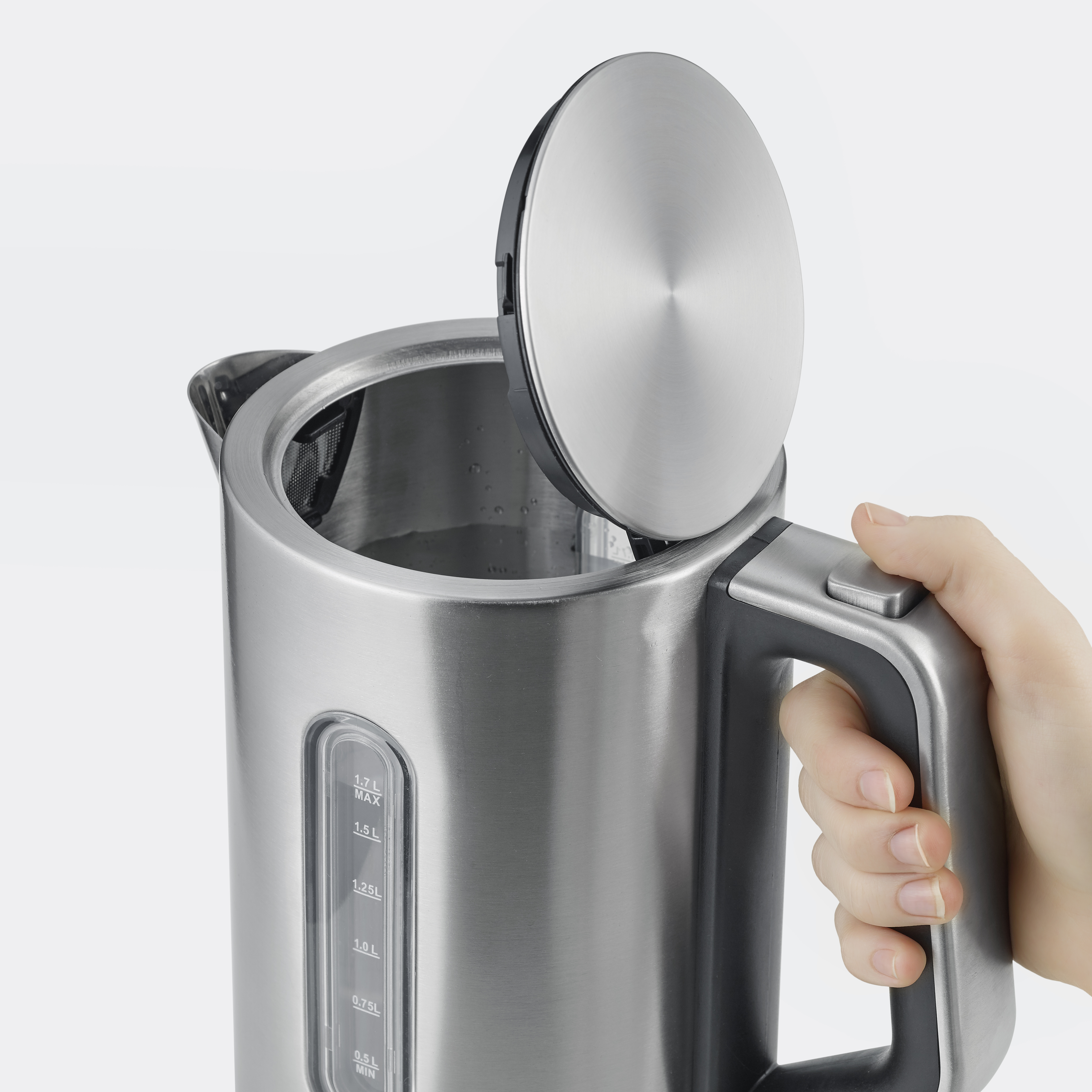 Severin Wasserkocher WK 3402 1,7 Liter in Ederstahl gebürstet/schwarz