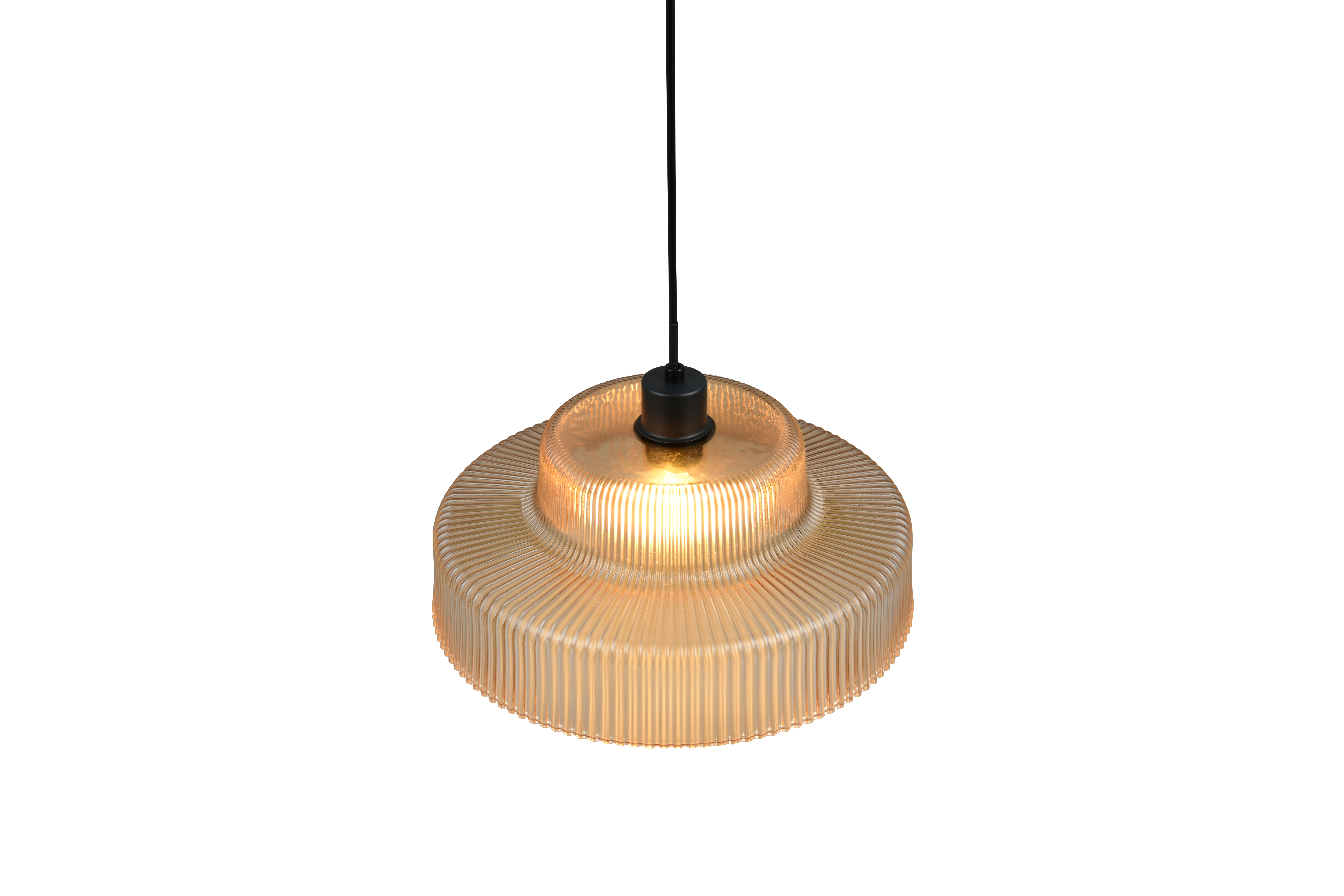 Reality Leuchten Pendelleuchte ABELLA in amberfbg., Glas amberfbg., Lampe, Leuchte