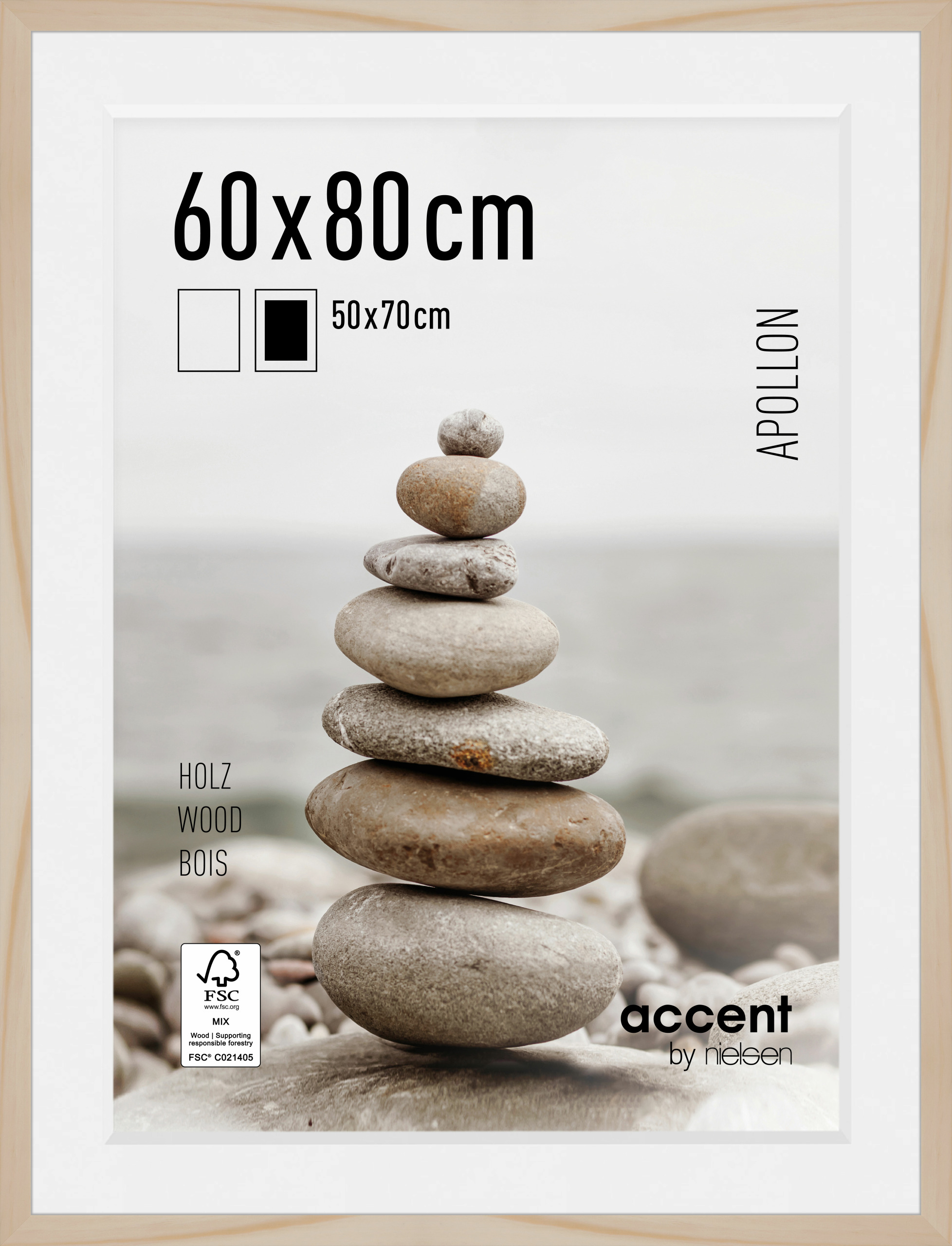 Accent by Nielsen Holz Bilderrahmen Apollon ca. 60x80cm in Farbe Natural