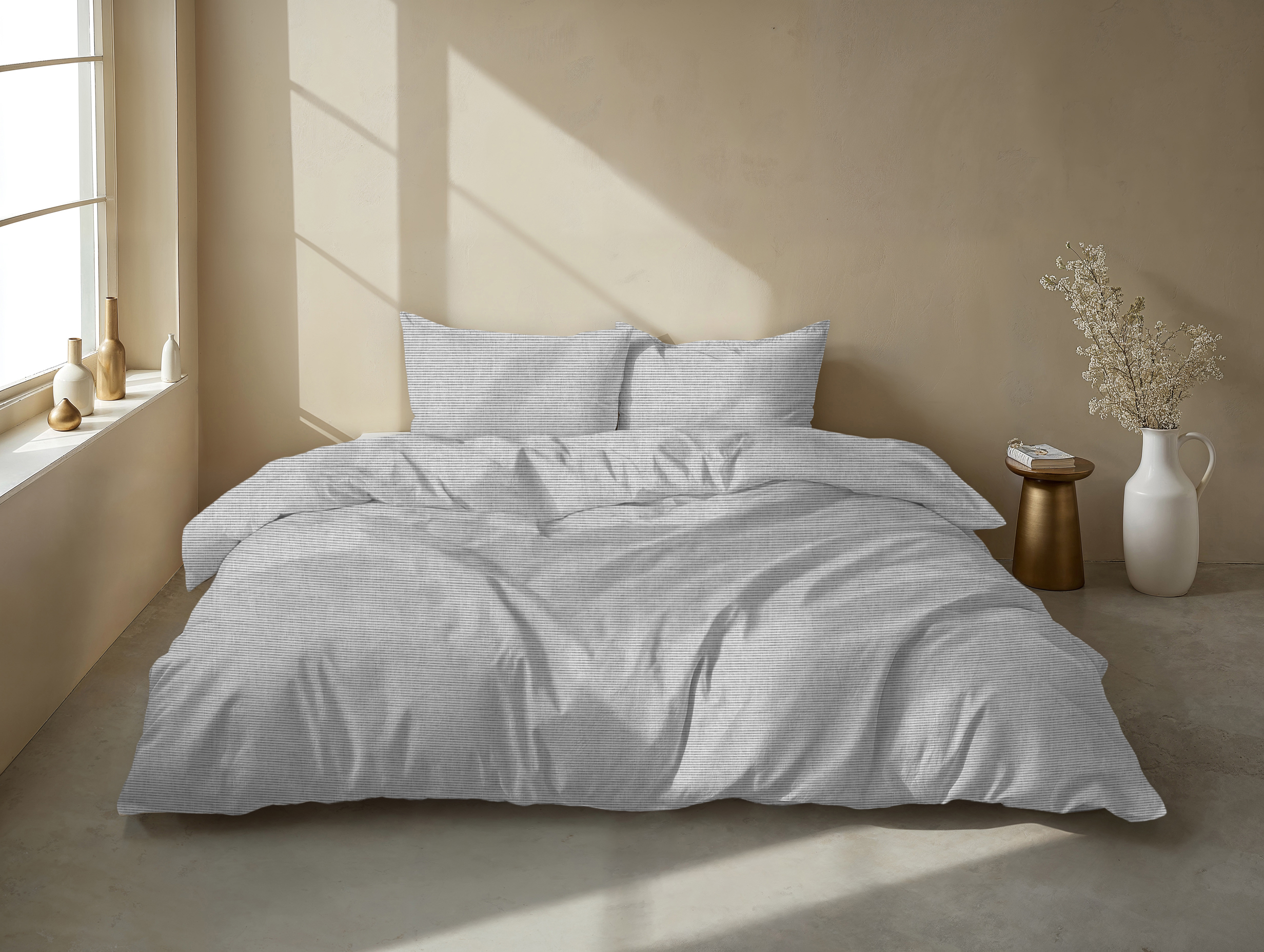 Heckettlane Bettwäsche ca. 155x220cm in Farbe Dove-Grey, Kissen, Dekoration für Zuhause, Mobiliar, Kopfkissen, Bett