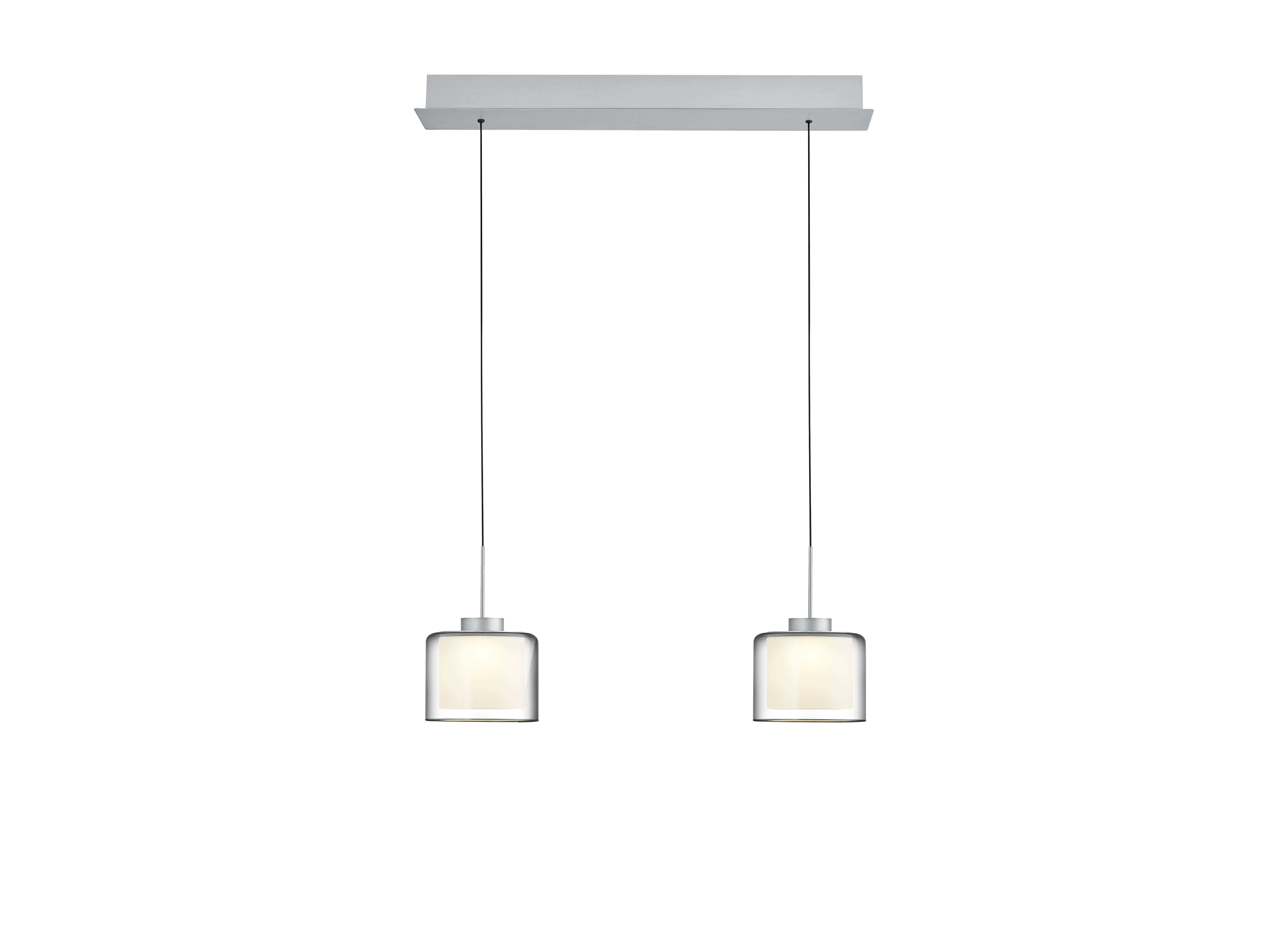 B-Leuchten LED-Pendelleuchte KLARA in Aluminium mattiert/Rauchglas