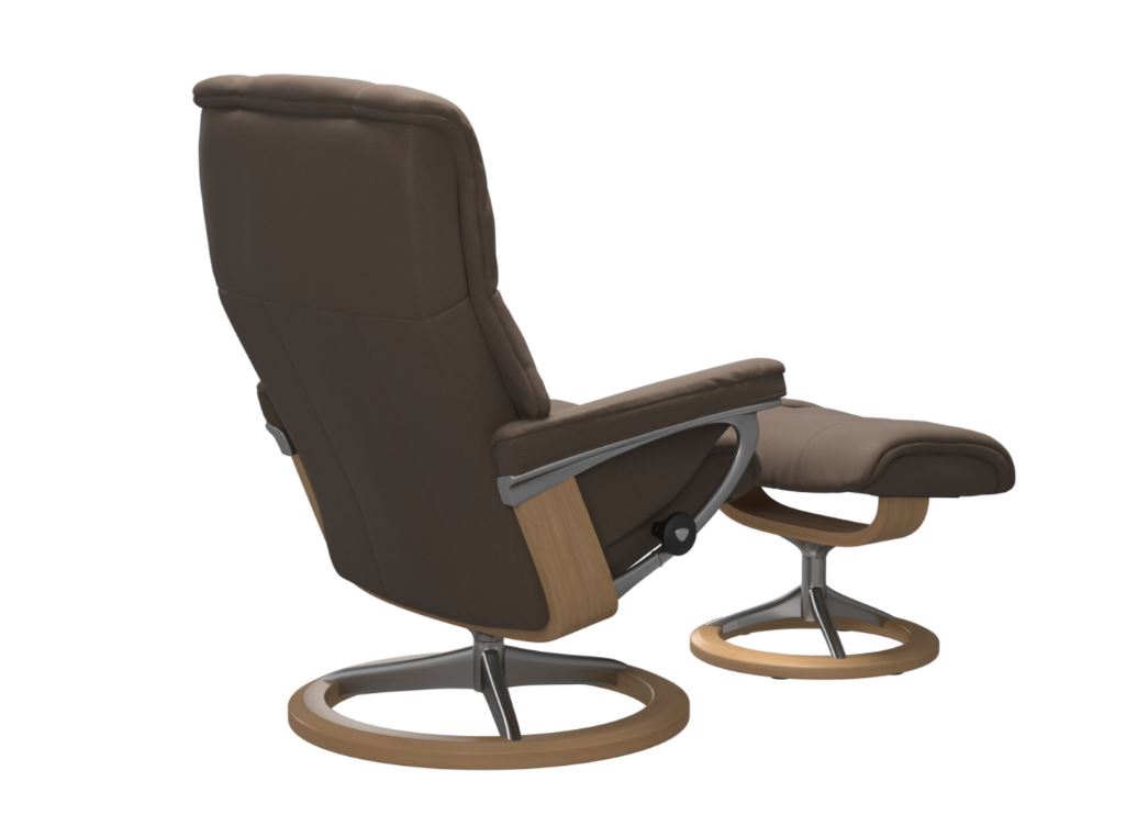 Stressless Sessel mit Hocker Mayfair Signature (M) in Leder Batick Mole