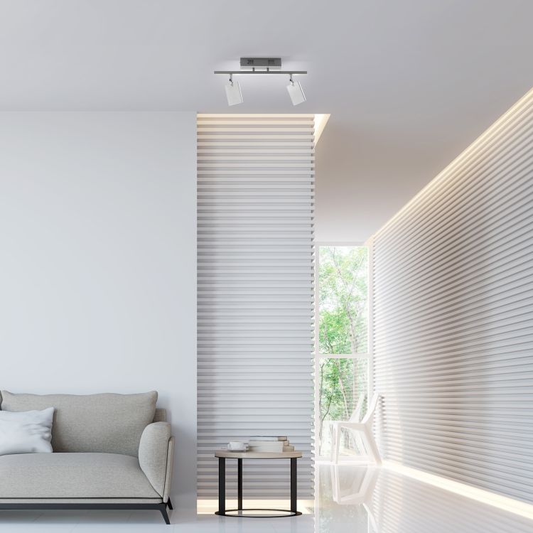 Paul Neuhaus LED-Deckenleuchte PURE MIRA 2-flammig in Farbe aluminium