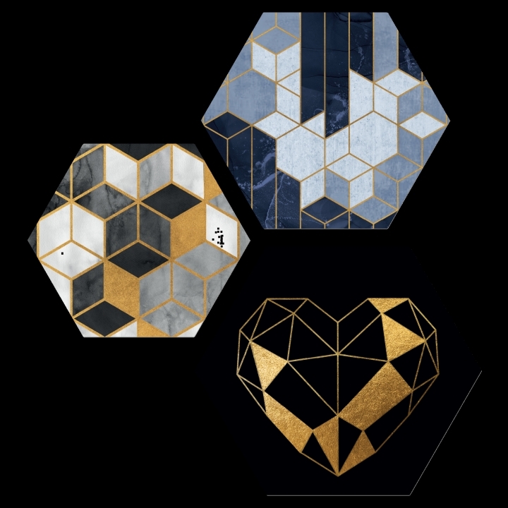 ProArt PRO ART Cut-Outs HEX  3-Teiler Golden Plattern II