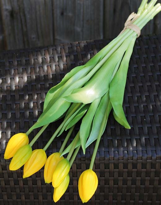 // Tulpenbund // Real Touch, gelb // 7-fach // Höhe ca. 44 cm