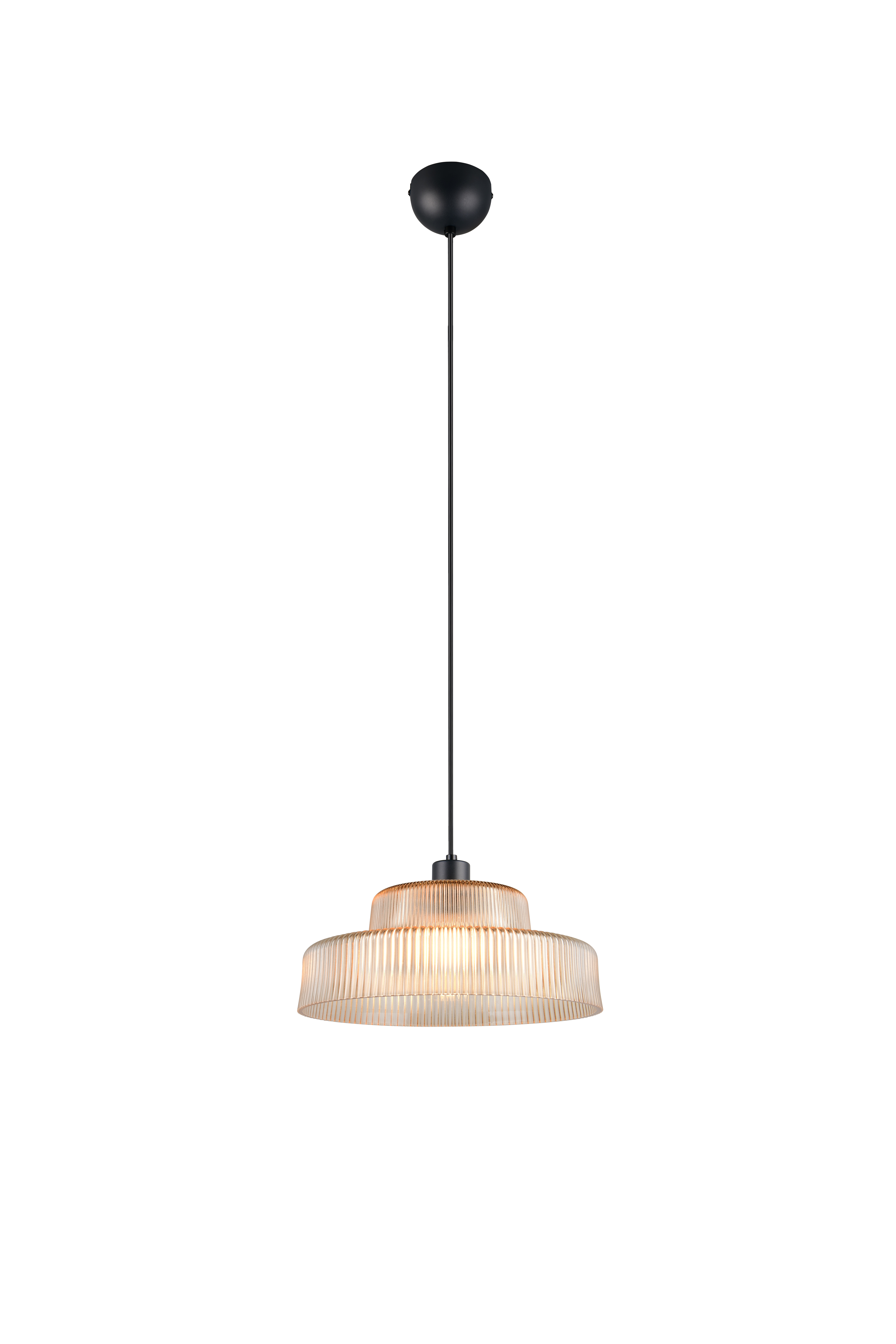 Reality Leuchten Pendelleuchte ABELLA in amberfbg., Glas amberfbg., Lampe, Leuchte, Kronleuchter
