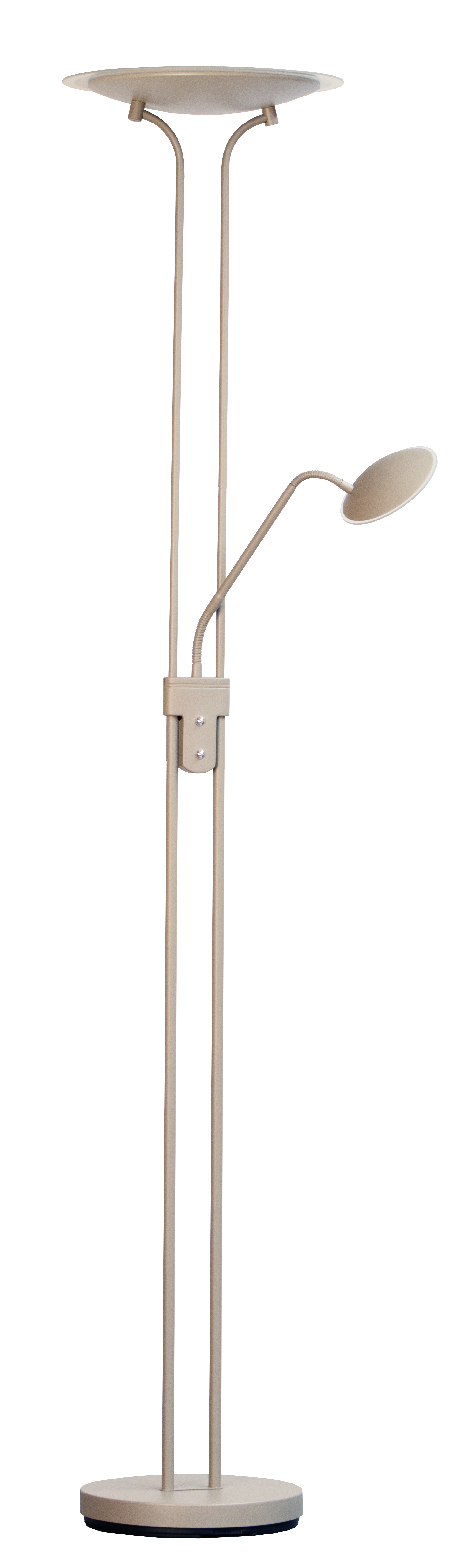 Fischer & Honsel LED-Stehleuchte TALLRI 1-flammig in Farbe Metall dark-greige/Fluter Glas d.35cm,, Lampe