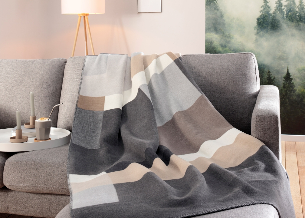 Biederlack Decke ca. 150x200cm in Farbe Black Part
