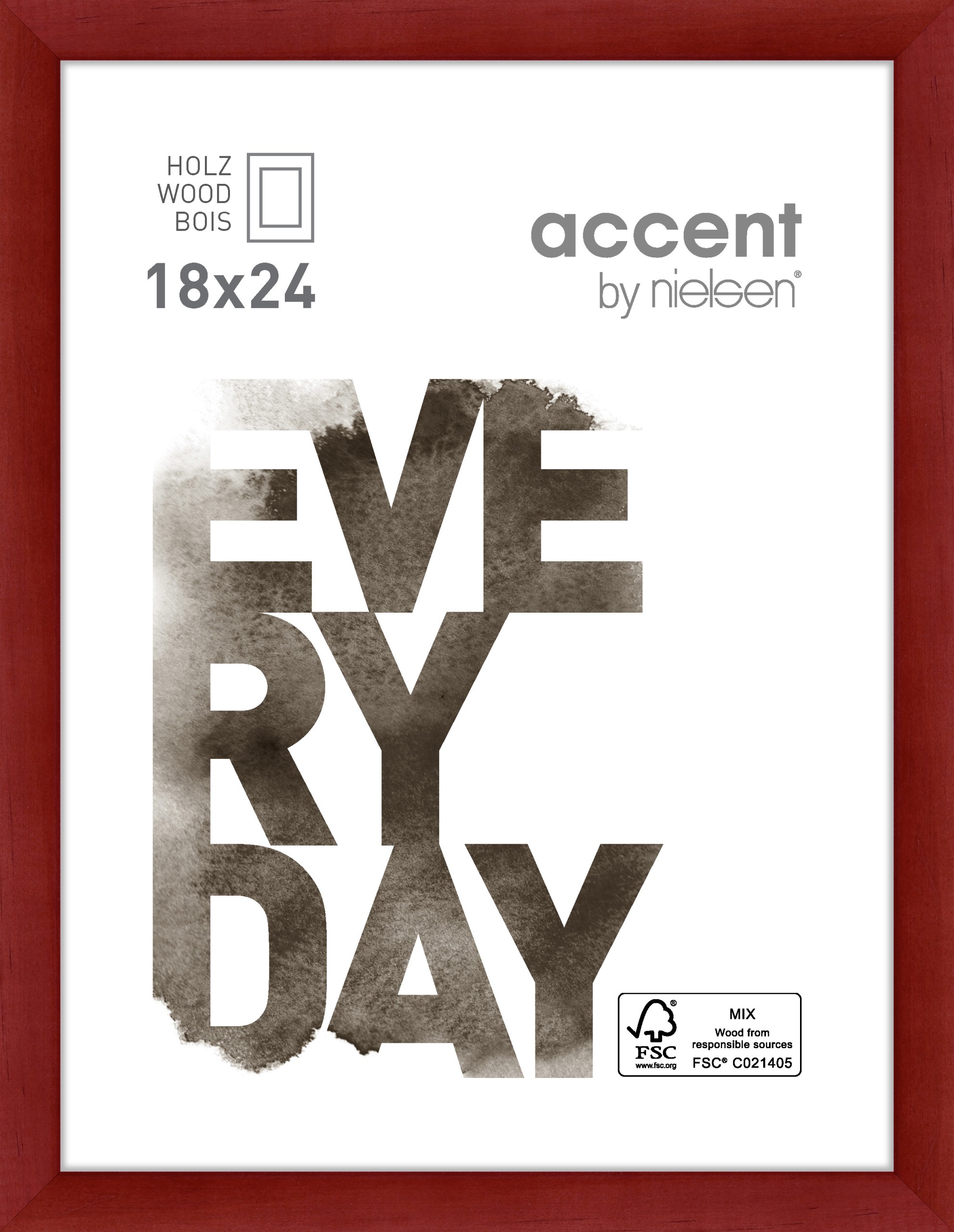 Accent by Nielsen Holz Bilderrahmen Zoom ca. 18x24cm in Farbe Red