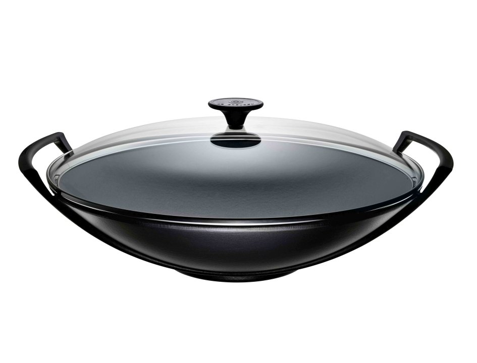 Le Creuset Wok mit Glasdeckel Schwarz