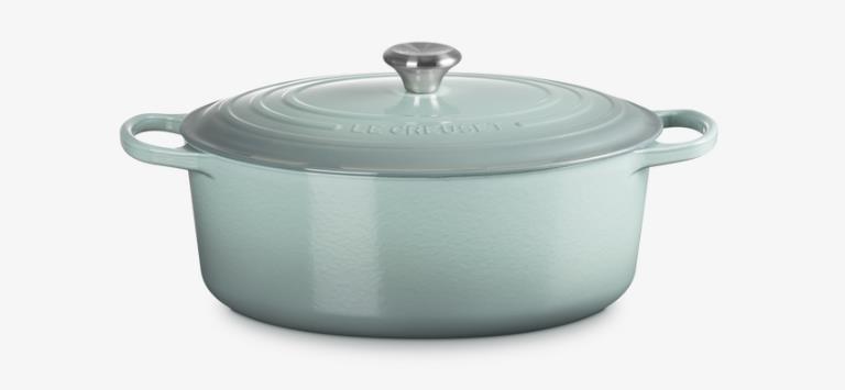 Le Creuset Bräter Sig 33cm Sea Salt Oval, Kochgeschirr, Topf, Holländischer Ofen, Kochtopf, Essen