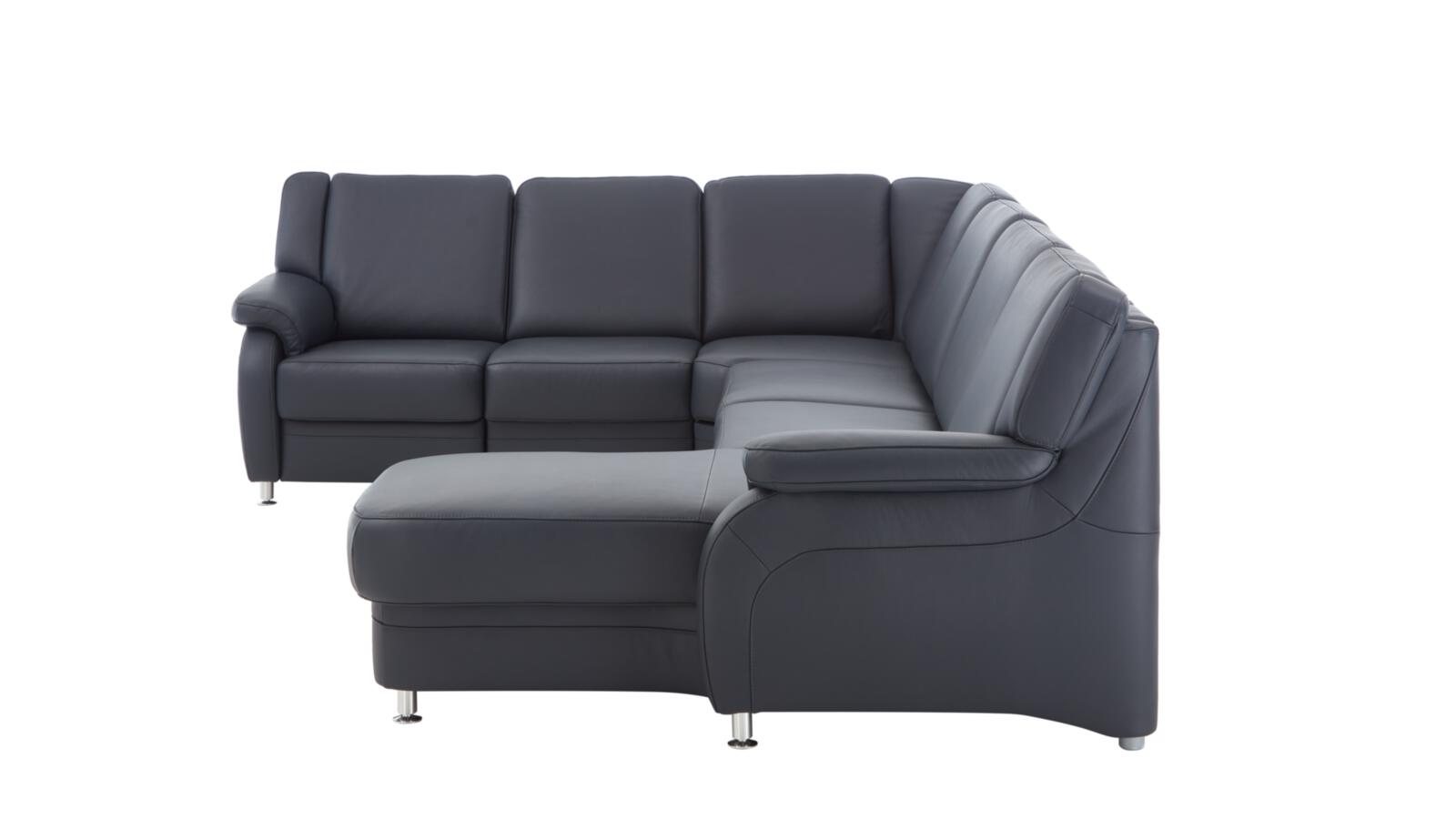 Polstergruppe MM-PN1004 in Leder BelVita nightblue, Couch, Mobiliar, Stuhl