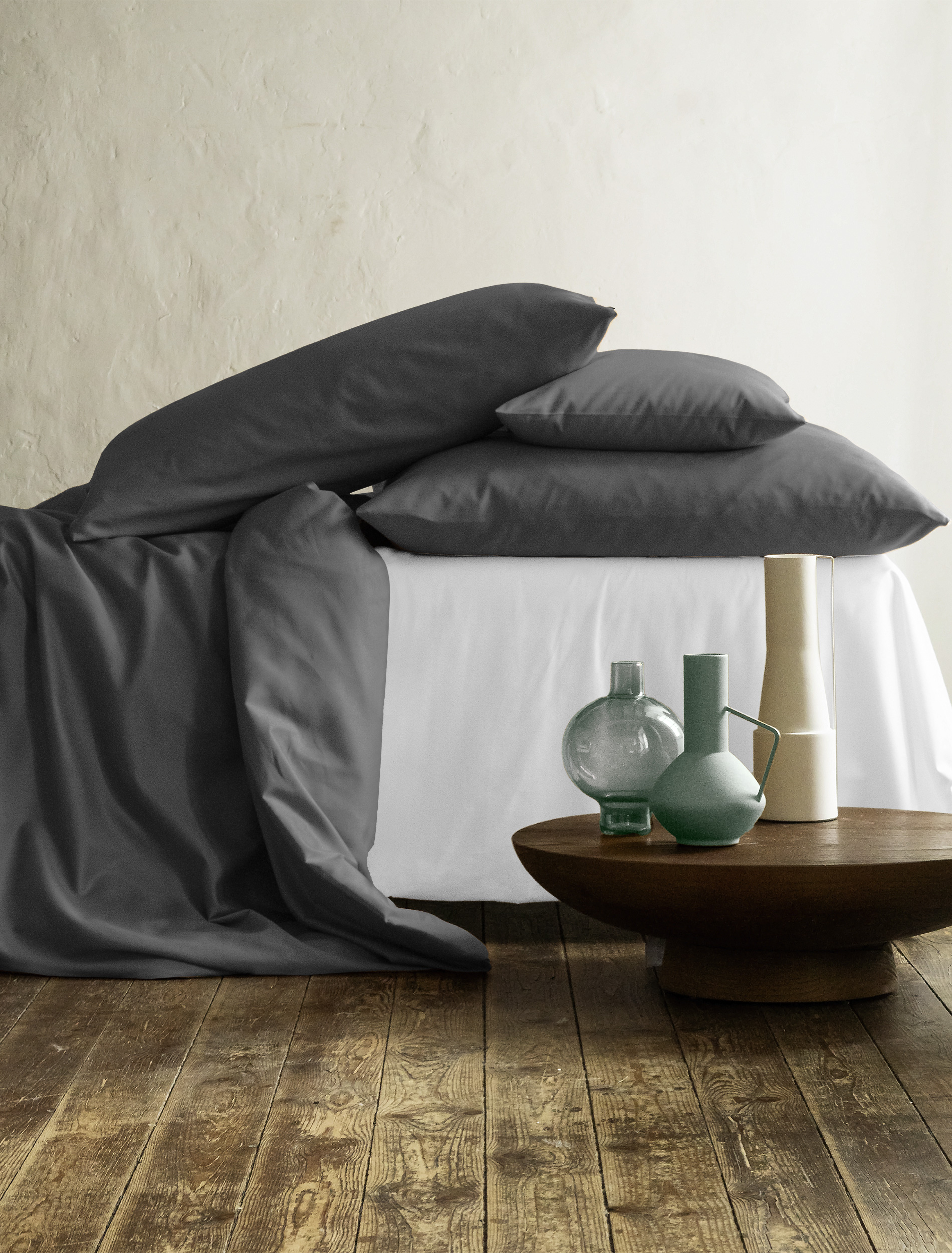 Mako-Satin Bettwäsche   155x220 in 155x220cm anthrazit, Kissen, Dekoration für Zuhause, Töpferei, Innenarchitektur