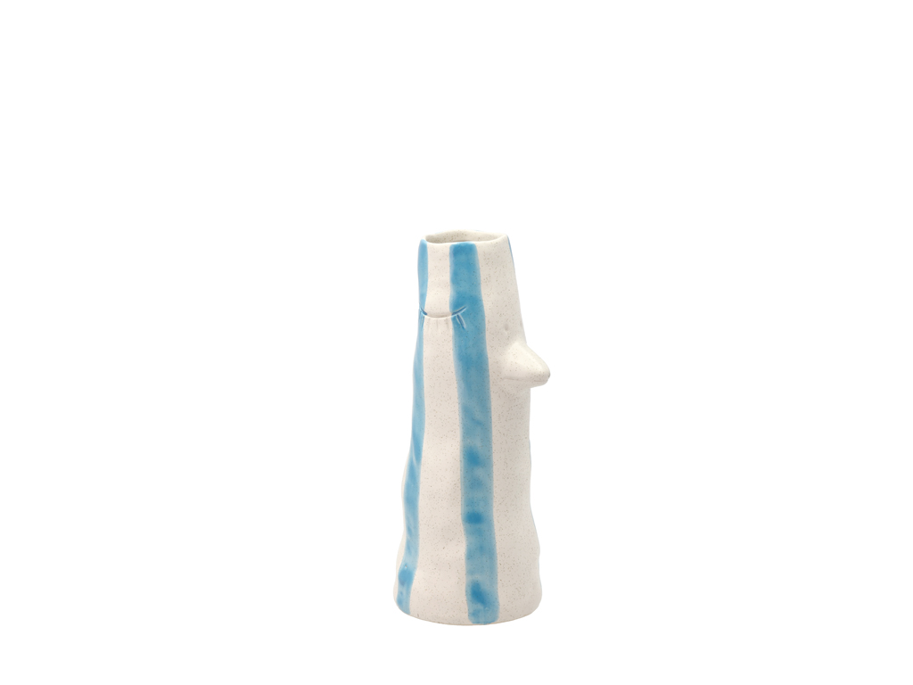 Villa Collection Vase mit Schnabel und Wimpern in Farbe blau