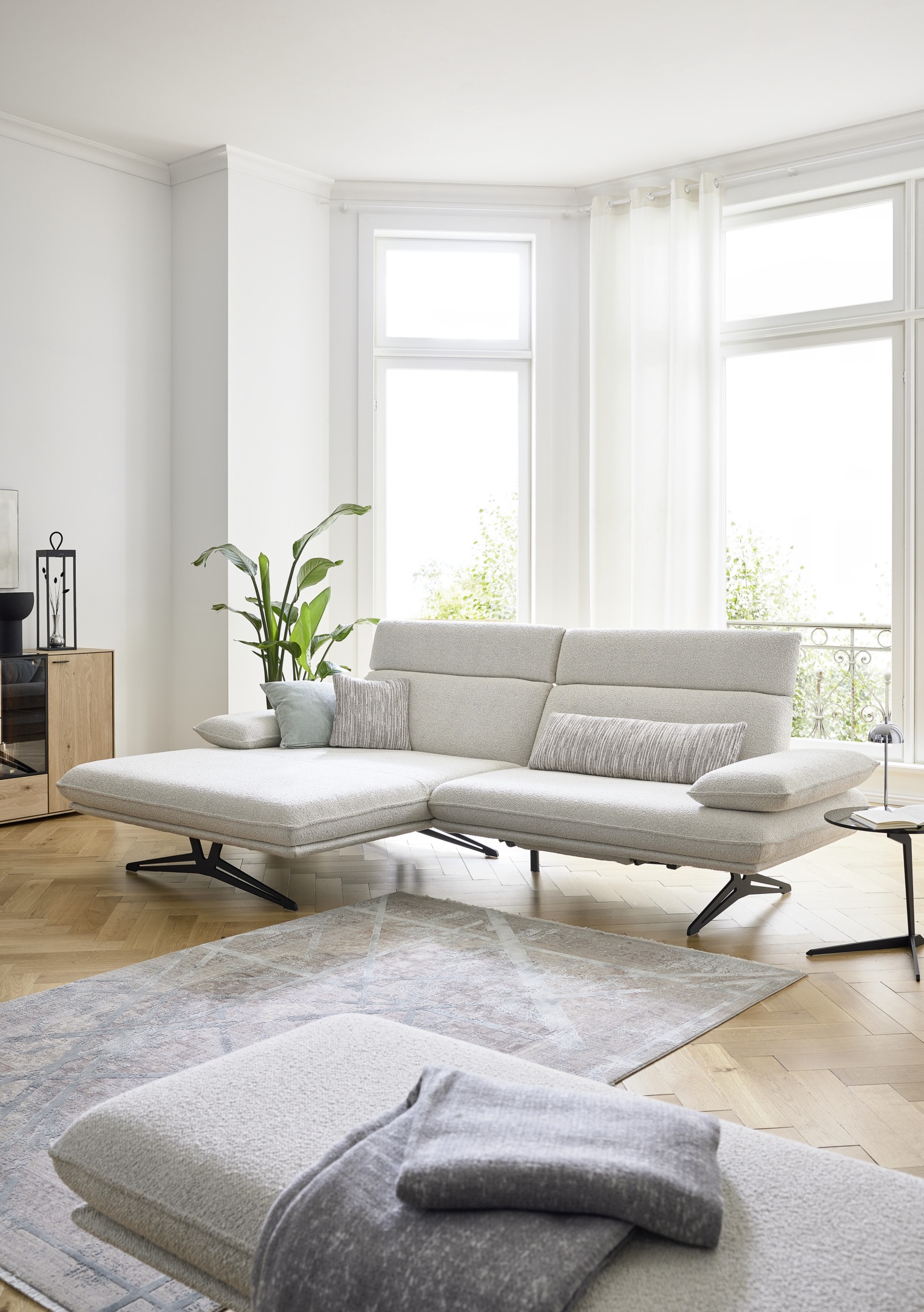 Musterring Polstergruppe MR 455 ca. 282x156cm in Stoff Cosmo hellgrau