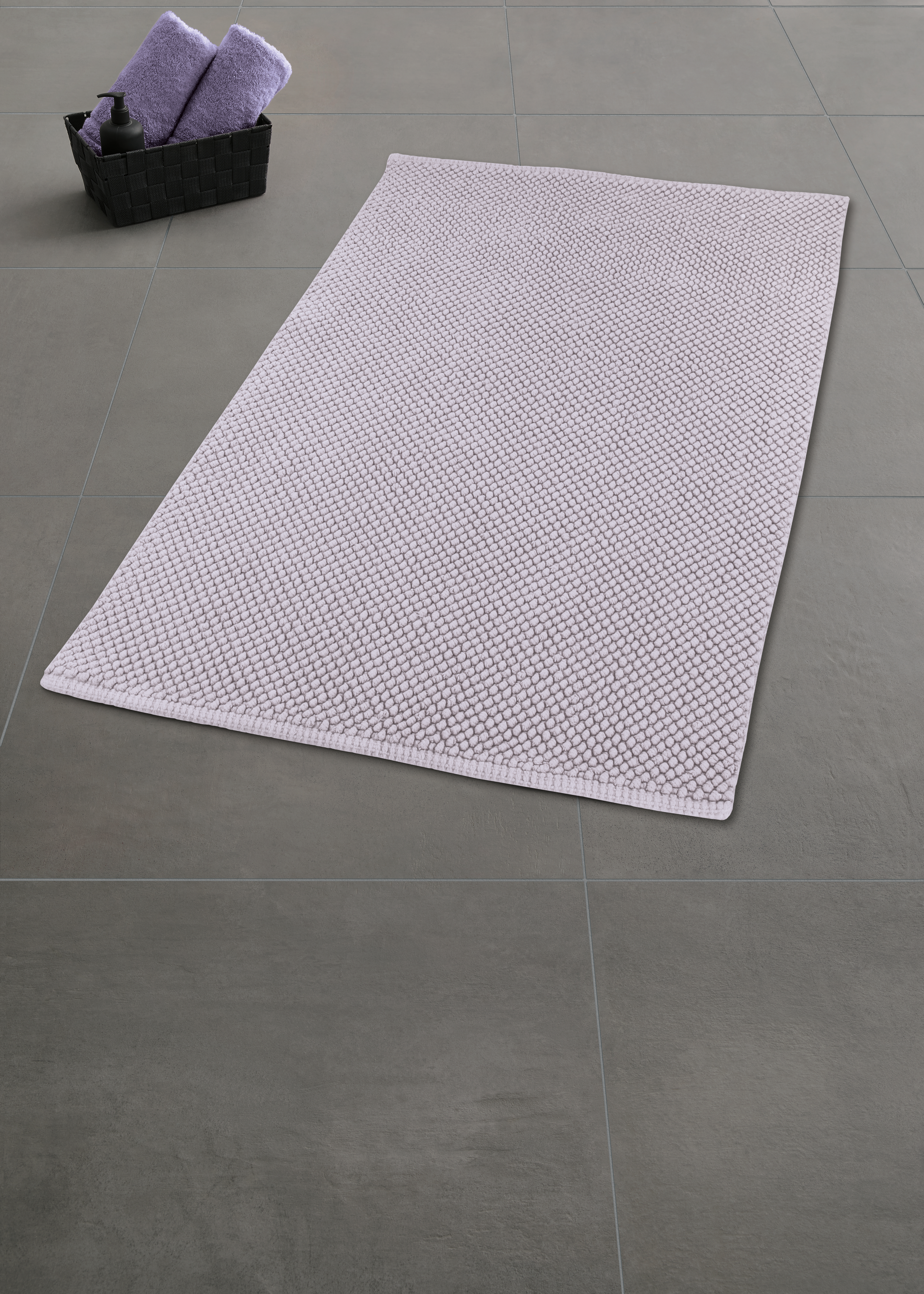 Kleine Wolke Badteppich PUNTO ca. 70x120cm in Farbe Lavendel