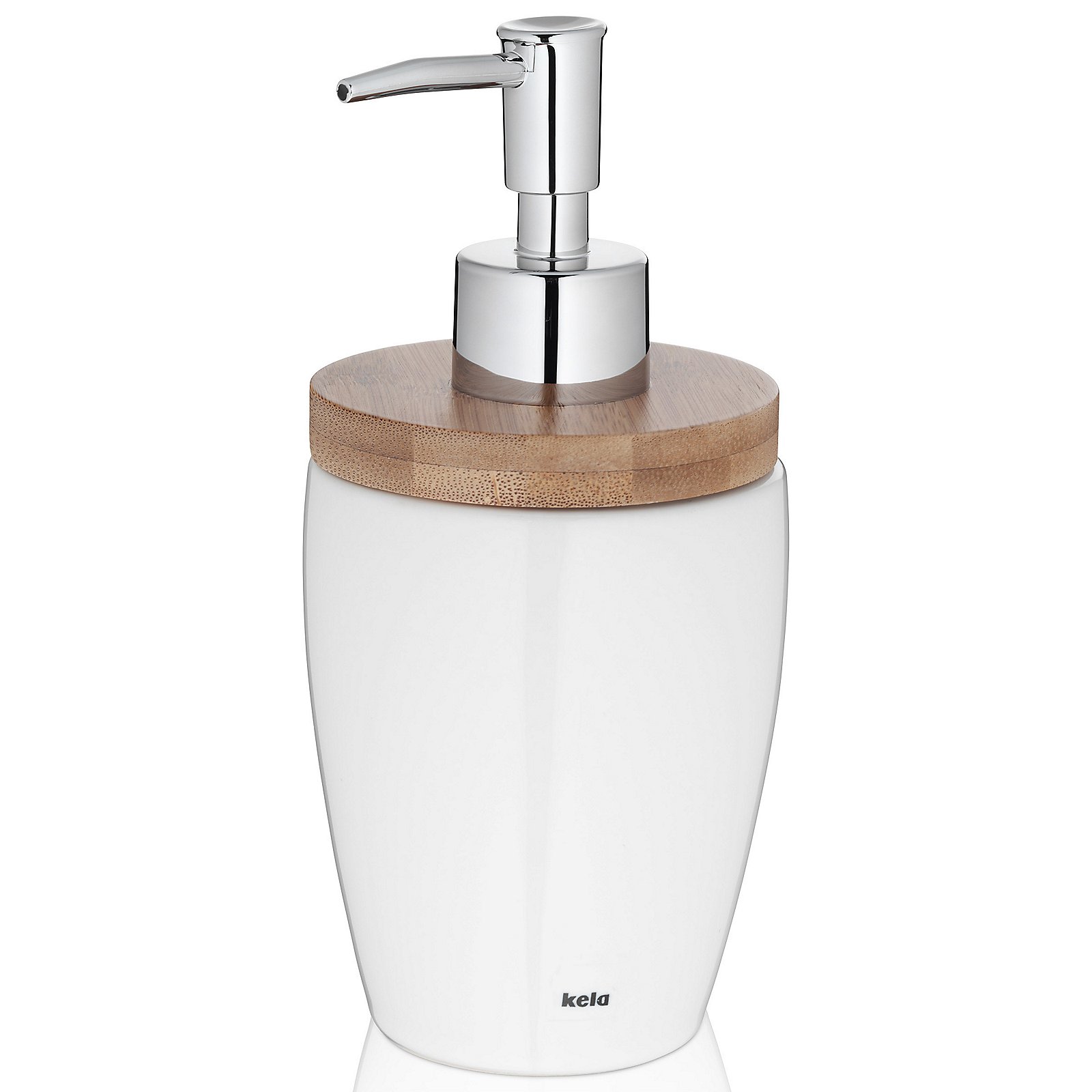 Kela Seifenspender NATURA in weiß, Sinken, Waschbeckenhahn, Flasche, Lotion