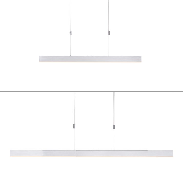 Paul Neuhaus LED-Pendelleuchte PURE MOTO 3-flammig in Farbe aluminium, Ablage, Seite, Text