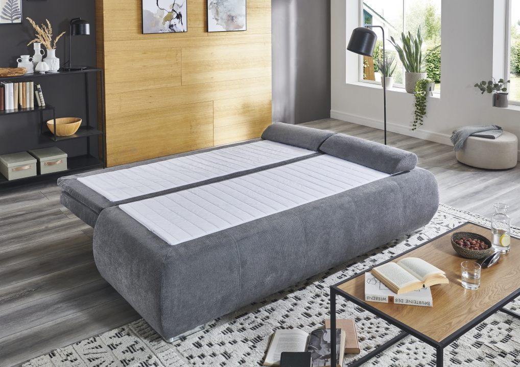 Sun Garden Schlafsofa LENON ca. 146x202cm in Stoff grau