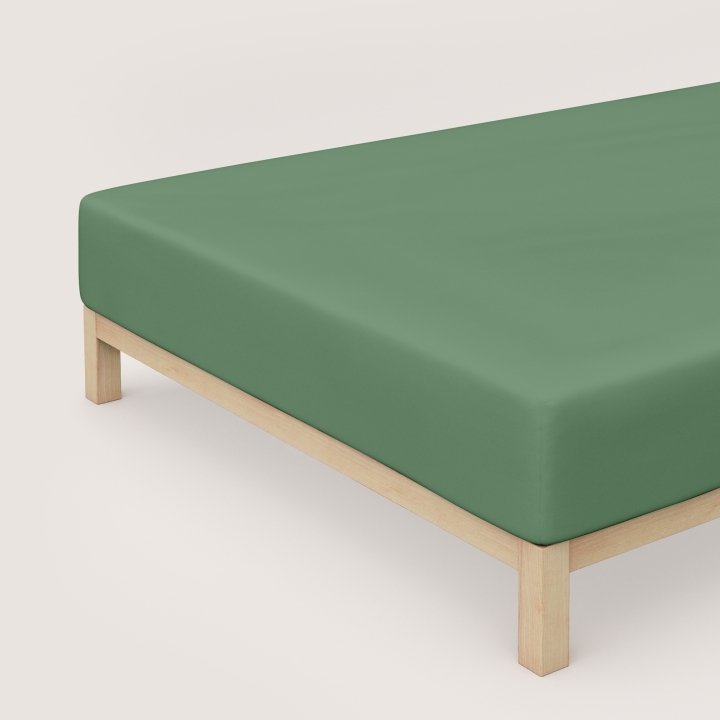 Schlafgut Pure Boxspring Spannbettlaken ca. 180x200-200x220cm in Farbe Green Mid